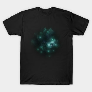 Cyan stars and nebula T-Shirt